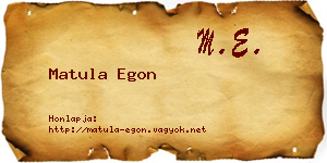Matula Egon névjegykártya